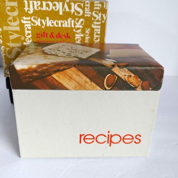Stylecraft of Baltimore Recipe Box 1981 File w/ Cards Cheese Vintage Cardboard - Picture 2 of 10